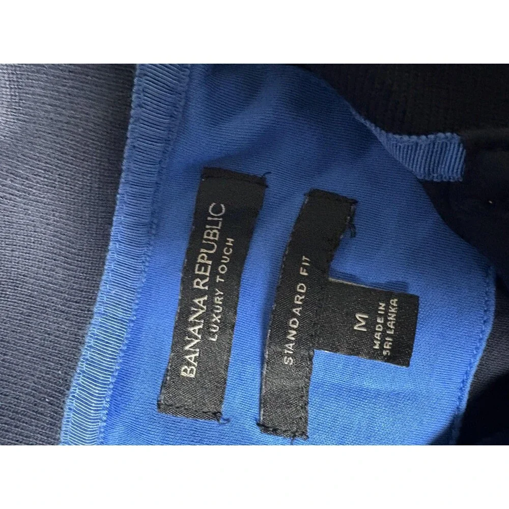 Banana Republic Polo Shirt Mens M Blue 100% Cotton Luxury Touch Standard Fit